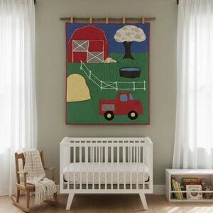 Farm Toddler Quilt: Country Baby Quilt, Wall Hanging
